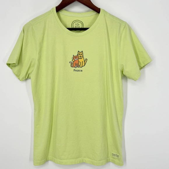 Life is Good Tops - Life Is Good - Womens Small T Tee shirt Peace Dogs hiking